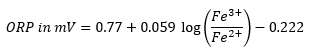 oxidation-reduction potential (ORP) reaction, a measurement of the FeCl3 to FeCl2 ratio